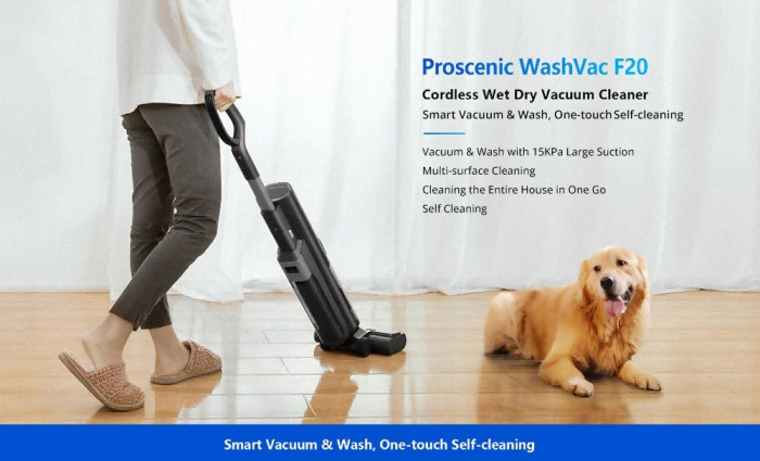 Proscenic WashVac F20 Cordless Wet Dry Vacuum Cleaner - EU 🇪🇺 - GEEKBUYING