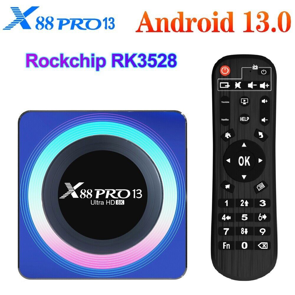 X88 Pro 13 RK3528 telerikarp: 32 GB / 4 GB muutmälu