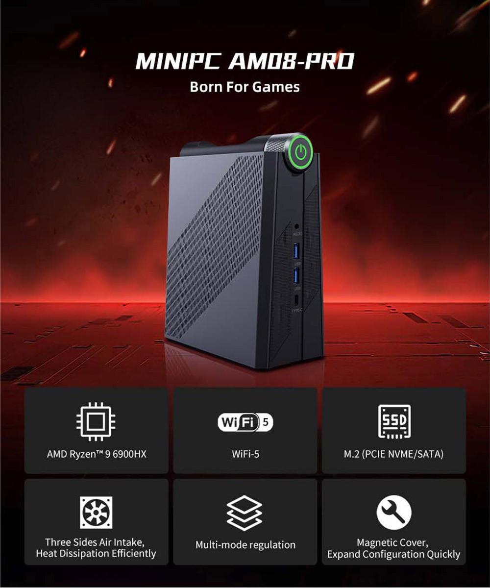 481€ with Coupon for AM08 Pro Mini PC AMD Ryzen 9 6900HX, 16GB - GEEKBUYING