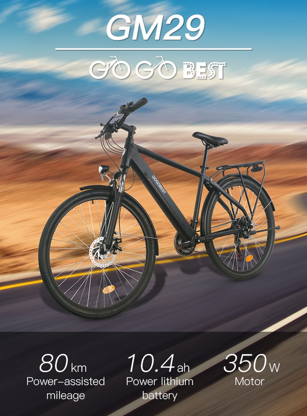 GOGOBEST GM29 Electric Bike 36V 350W Motor 32km/h - Get it for 846€ with Coupon at GEEKBUYING
