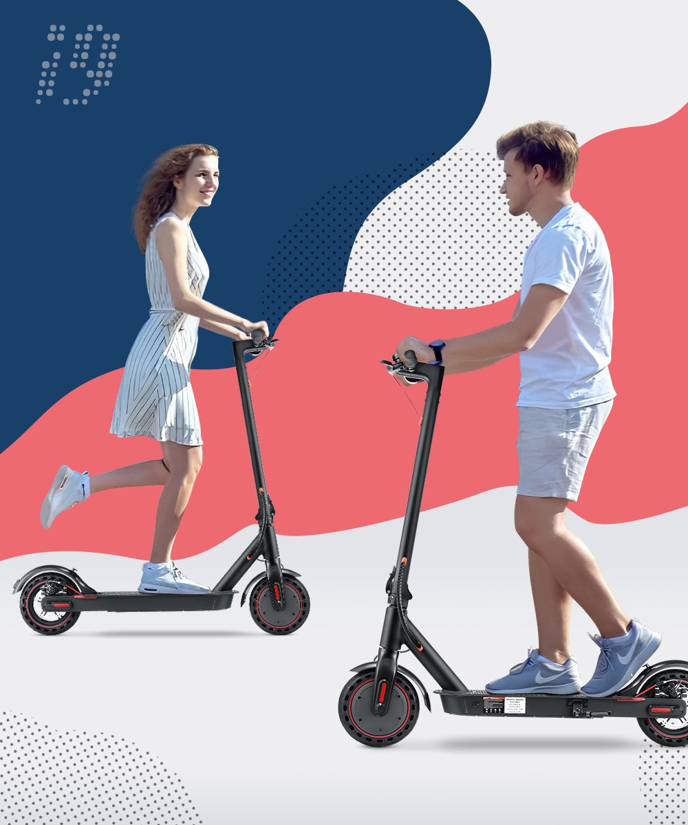 iScooter i9 Folding Electric Scooter with 8.5 Inch Honeycomb Tires