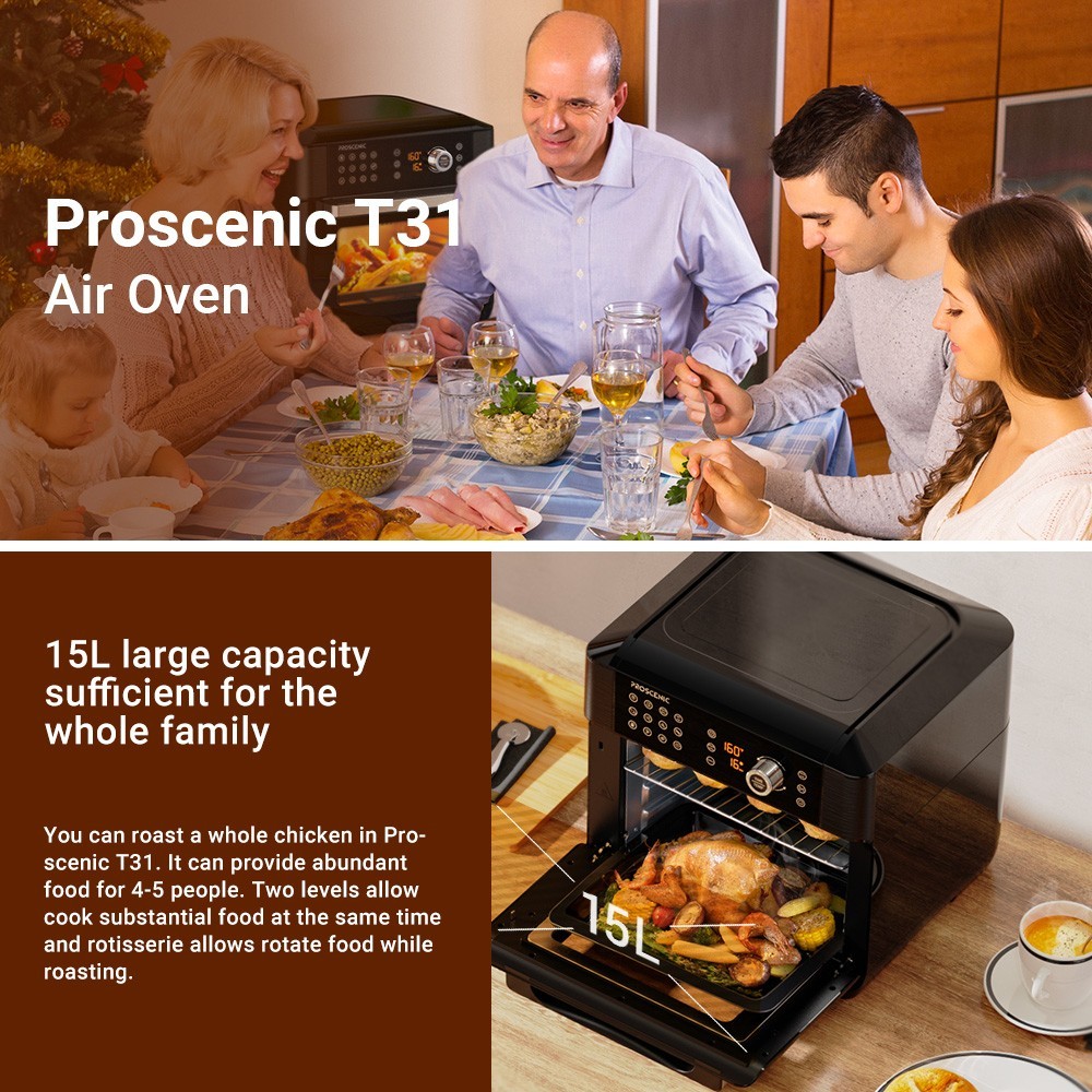 Proscenic T31 1700W 15L Digital Air Fryer Oven - EU