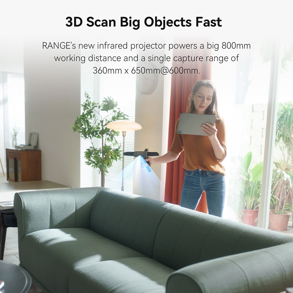 Revopoint RANGE 3D Scanner Standard Edition - Affordable and Precise Scanner for Large Objects