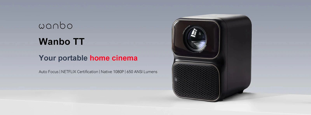 Nabavite Wanbo TT prijenosni projektor s izvornom rezolucijom od 1080P, 650 ANSI lumena i više za samo 246 €!