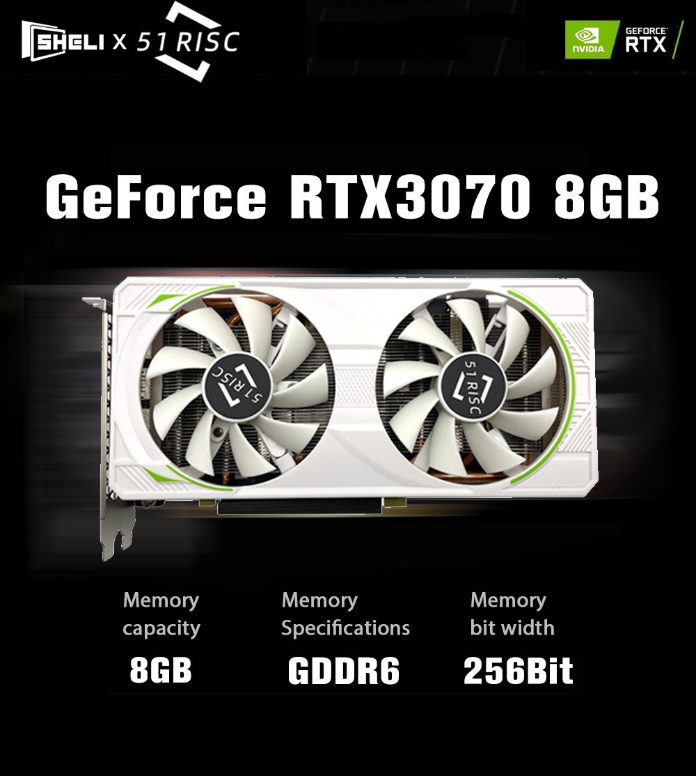 51RISC Graphics Card RTX3070 8GB NVIDIA GPU 12Pin GDDR6 - GEEKBUYING