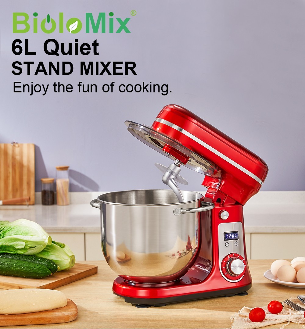BioloMix BM601 1200W Kitchen Food Stand Mixer - Cream