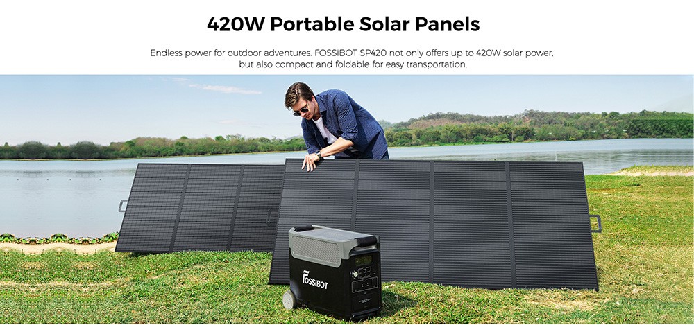 Get the FOSSiBOT SP420 420W Portable Fordable Solar Panel at just 546€ with our Exclusive Coupon - EU 🇪🇺 - GEEKBUYING