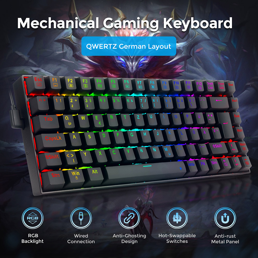 Redragon K629-RGB 75% RGB Backlight Mechanical Gaming Keyboard - EU 🇪🇺 - GEEKBUYING