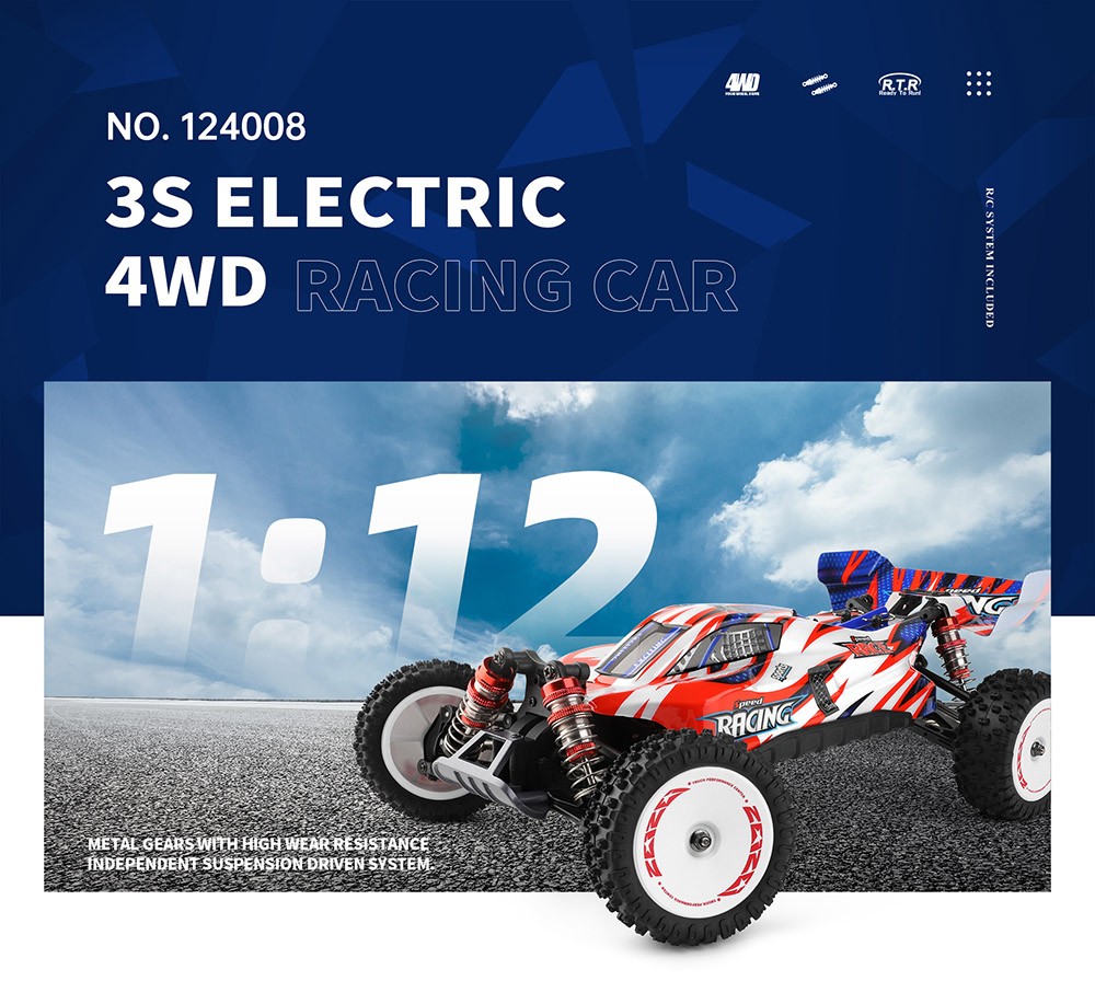 Get the WLtoys 124008 RTR Brushless RC Buggy 1/12 2.4G 4WD for only 106€ with our exclusive coupon!