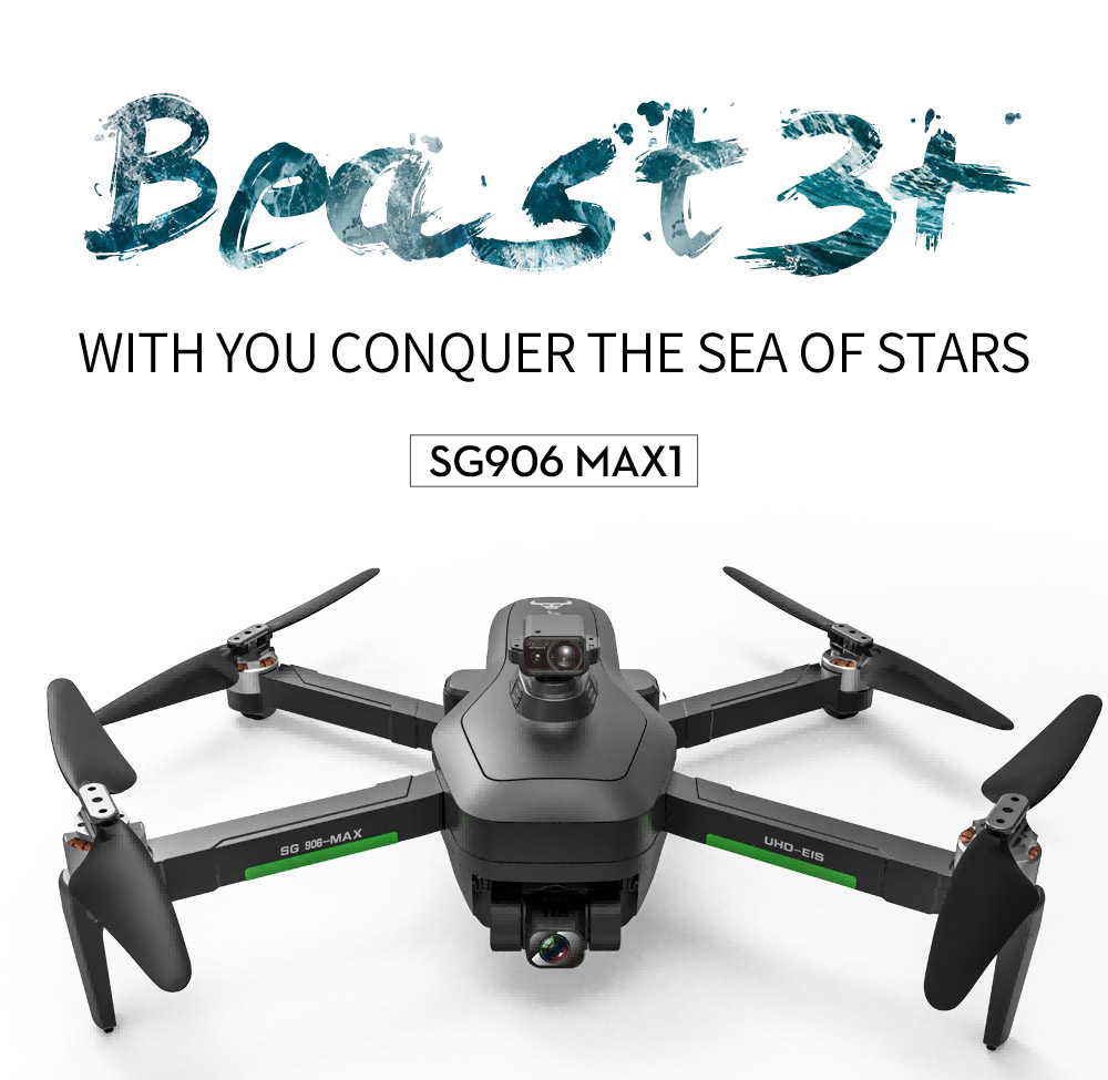 243€ with Coupon for ZLL SG906 MAX1 Upgraded 5000mAh Beast 3+ 4K 5G WIFI 3KM FPV with 3-Axis Gimbal Obstacle Avoidance Brushless RC Drone - 3 Batteries - GEEKBUYING